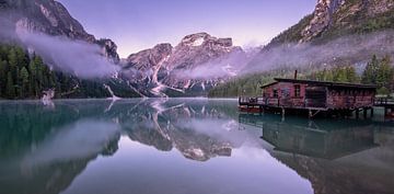 Panorama van de Pragser Wildsee van Achim Thomae Photography