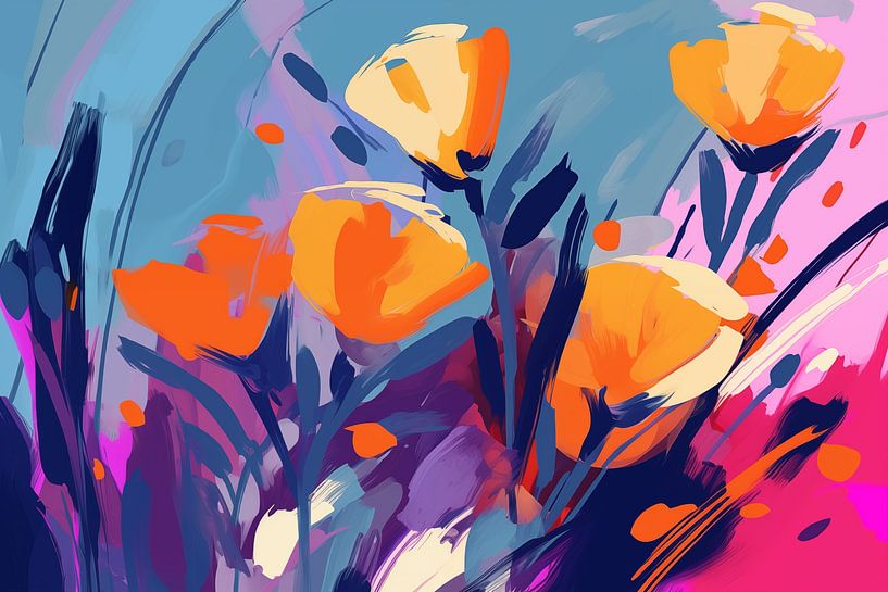 Abstract flowers by NJ Midnight Studio