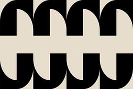 Modern abstract minimalist geometric  retro shapes in white and black  8 by Dina Dankers