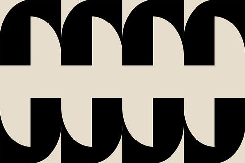 Moderne abstracte minimalistische geometrische retrovormen in wit en zwart 8