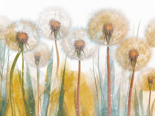 Botanisch Rustig en Sereen. Pluizenbollen (Paardenbloemen)