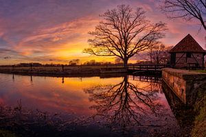 Sonnenuntergang Oeler Wassermühle von Gerrit Kosters