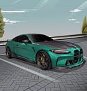 BMW M4 Coupé Groen Auto Illustratie van Zextrume thumbnail