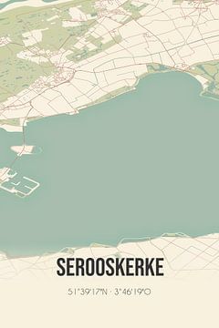 Vieille carte de Serooskerke (Zélande) sur Rezona