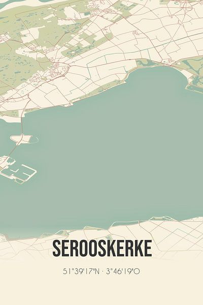 Vintage map of Serooskerke (Zeeland) by Prints of Place