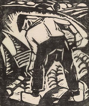 Aardappelrooier of De boer, Gustave De Smet, 1918 van Atelier Liesjes