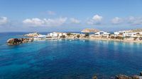 Beach with clear blue waters Lefkos on the island of Karpathos Greece