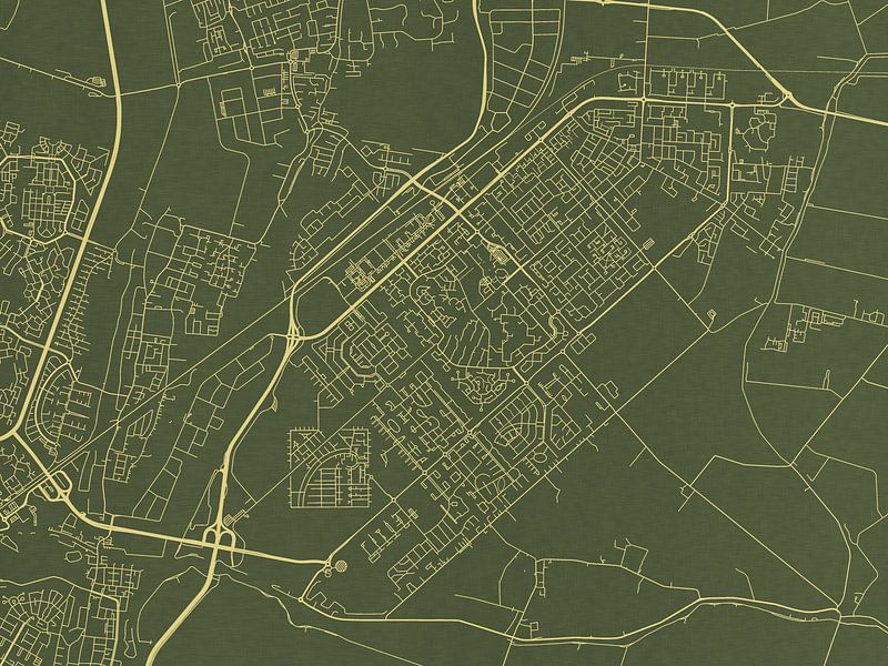 Map of Heerhugowaard in Green Gold by De Kaartenwinkel