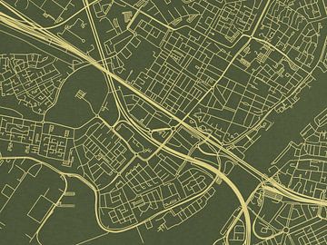 Kaart van Zwijndrecht in Groen Goud van Map Art Studio