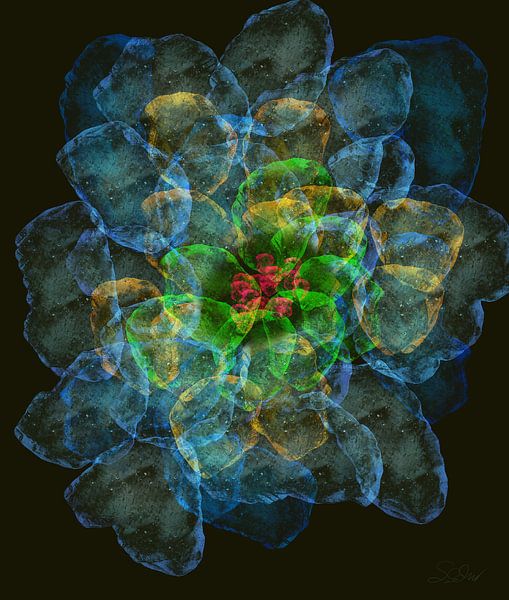 Lotusbloem van Joie de Vivre - Lichtgevende Essentie Lotusbloem abstract van Susanna Schorr