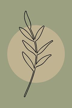 Minimalistische Japandi Botanische Kunst: De schoonheid van de natuur in eenvoud nr. 1 van Dina Dankers