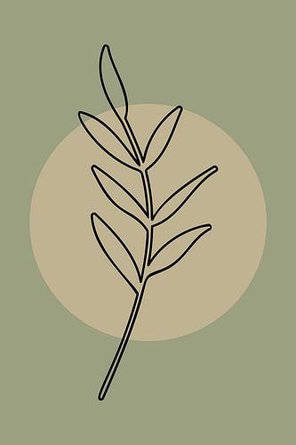 Minimalistische Japandi Botanische Kunst: De schoonheid van de natuur in eenvoud nr. 1