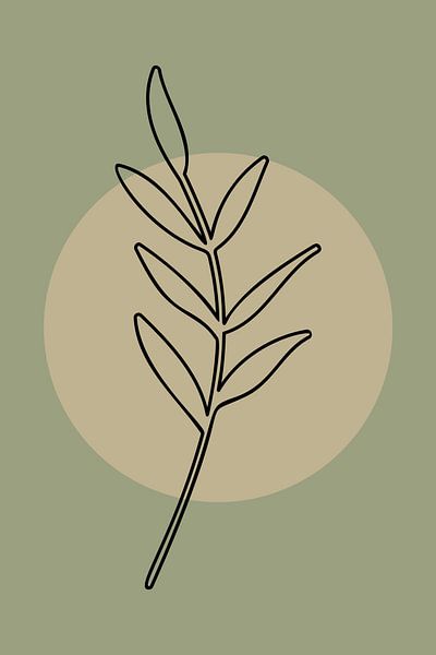 Minimalist Japandi Botanical Art: Nature&#039;s Beauty in Simplicity no. 1 by Dina Dankers