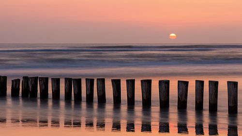 Breakwater at Sunset, Ameland, Netherlands