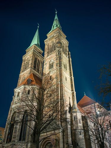 Neurenberg - Sint-Sebaldskerk bij nacht