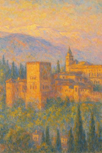 Impressies van het Alhambra bij zonsondergang - Het gouden fort van Granada
