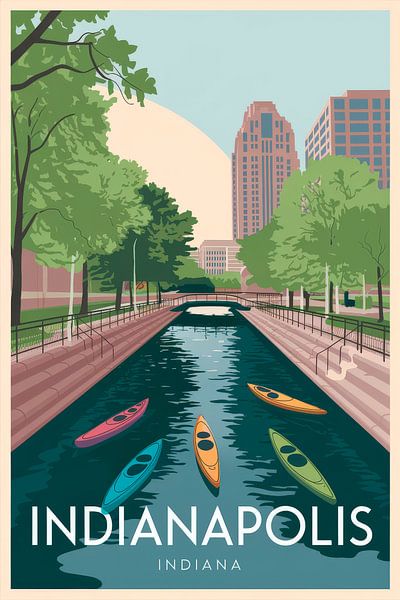Indianapolis, Indiana Vintage Travel Poster by Poster Art Shop