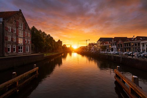 Sonnenuntergang Zwolle Thorbecke Kanal
