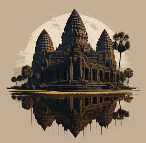 Angkor Wat weerspiegeling van Gert-Jan Siesling