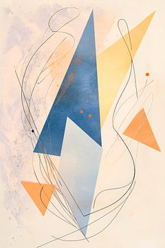 Composition abstraite en bleu et orange sur Poster Art Shop