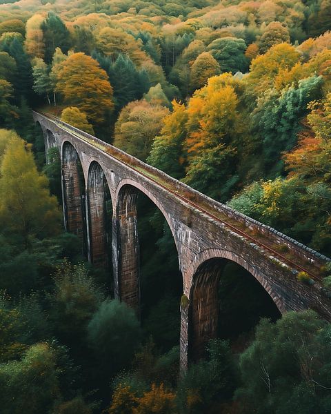 Viadukt in schöner Landschaft von fernlichtsicht