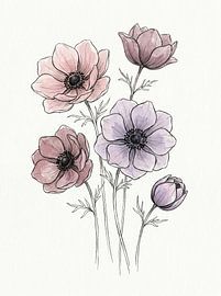 Feld voller wilder Anemonen – Tinte und Rouge von nekochan23