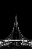 De Harp, Calatrava bridge in Nieuw Vennep in Black and White