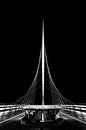 De Harp, Calatrava bridge in Nieuw Vennep in Black and White by Marcel van den Bos thumbnail