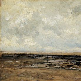 Carlos de Haes-Strand Villerville, Antike Landschaft von finemasterpiece