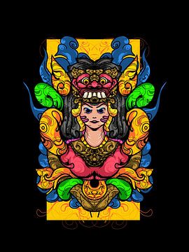 Balinese dans en Rangda masker van Rofis art