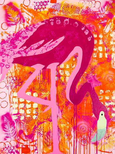 De roze flamingo van Gabi Hampe