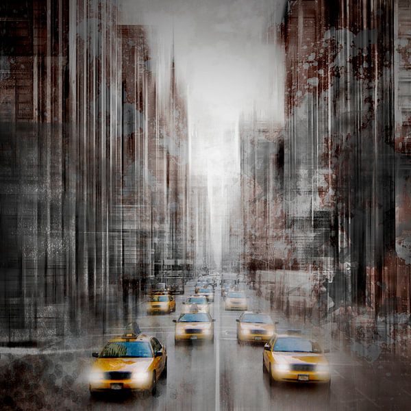 City-Art NYC 5th Avenue Verkeer van Melanie Viola