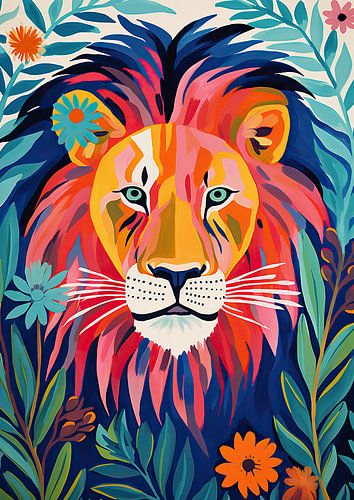 Heerser over de wildernis: een leeuw in de storm