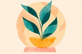 Moderne Pflanze im bunten Topf von Poster Art Shop