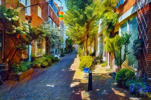 Paysage urbain vert de Haarlem