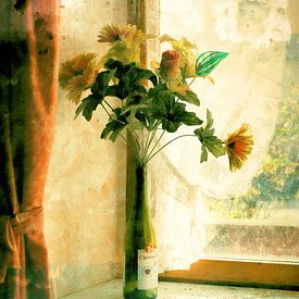 Still life Flowers in a bottle by Dianne van der Velden