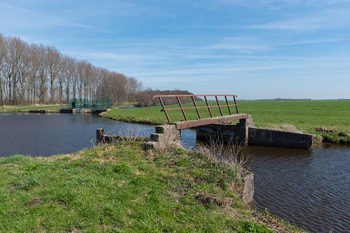Bruggetje in polderlandschap in de Alblasserwaard