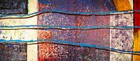 Farbenspiel mit blauen Linien
