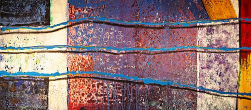 Kleurenspel met blauwe lijnen