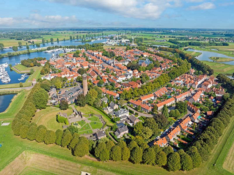 Aerial view of the historic town of Heusden in the Netherlands by Eye on You