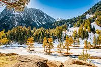 Frühling am Pont d'Espagne der Pyrenäen