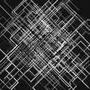 Abstraktes Linien-Netz 3 schwarzweiß von Jörg Hausmann Miniaturansicht