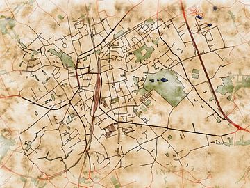 Map of Zottegem with the style 'Serene Summer' by Maporia
