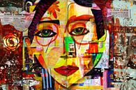 Modern mixed media portret van Arjen Roos thumbnail