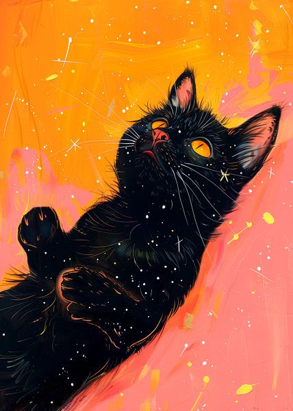 Black cat in space  12 #cat by JBJart Justyna Jaszke