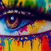 Abstracte kleuren in het oog Kunstschilderij Illustratie van Animaflora PicsStock