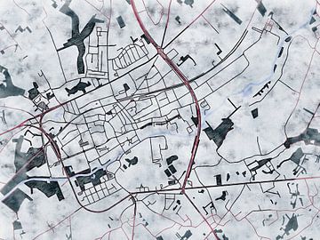 Kaart van Ninove in de stijl 'White Winter' van Maporia