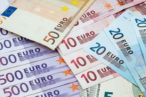 Verschillende euro's biljetten