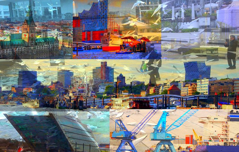 Hamburg-Collage van Peter Norden