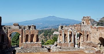 Antiek Grieks theater in Taormina, Sicilië van x imageditor